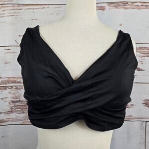 Swimsuits for all Twist Front Bikini Top Black Size 18